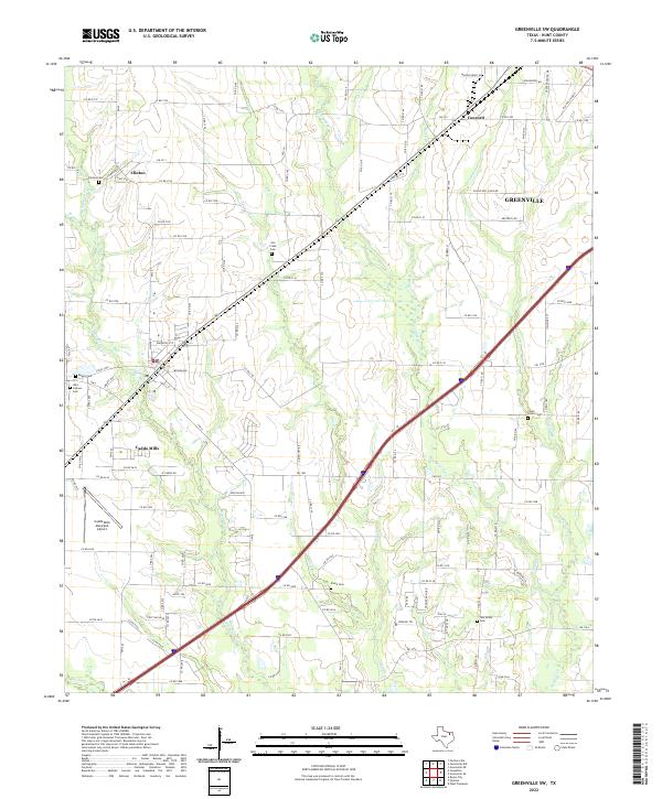 Greenville SW 2022 topographic map thumbnail