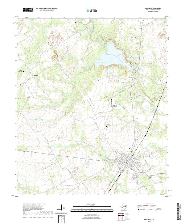 Groesbeck topographic map thumbnail
