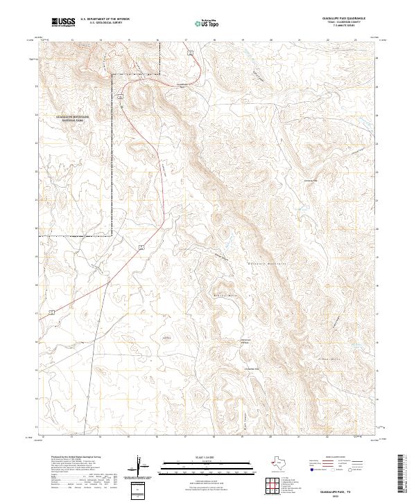 Guadalupe Pass topographic map thumbnail