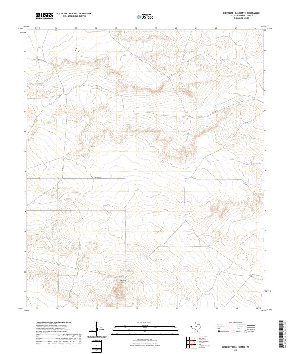Gunsight Hills North topographic map thumbnail