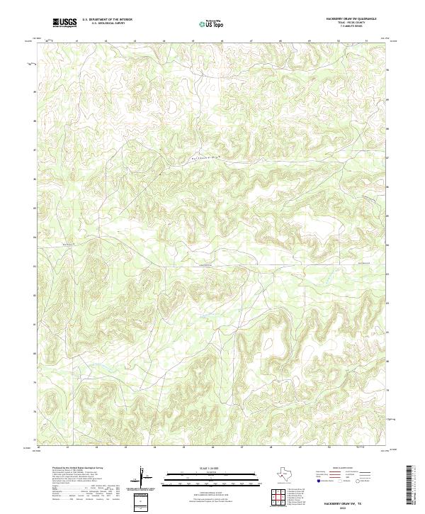 Hackberry Draw SW topographic map thumbnail