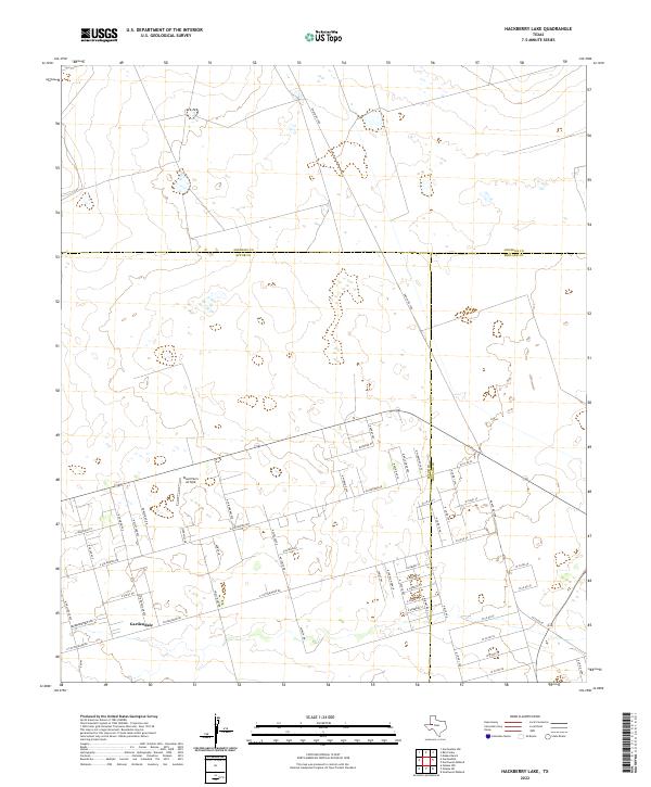 Hackberry Lake topographic map thumbnail