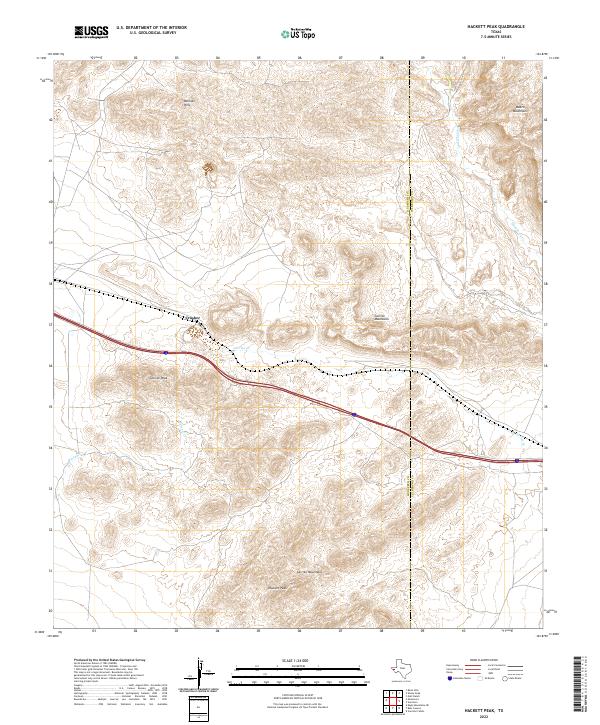 Hackett Peak topographic map thumbnail