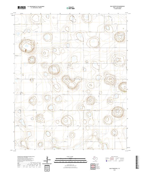 Hale Center SW topographic map thumbnail