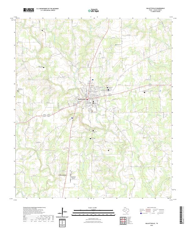 Hallettsville 2022 topographic map thumbnail