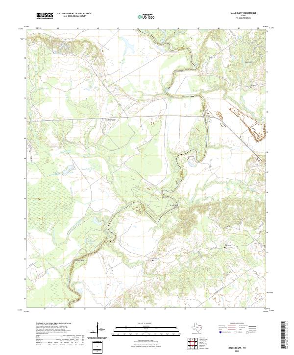 Halls Bluff topographic map thumbnail