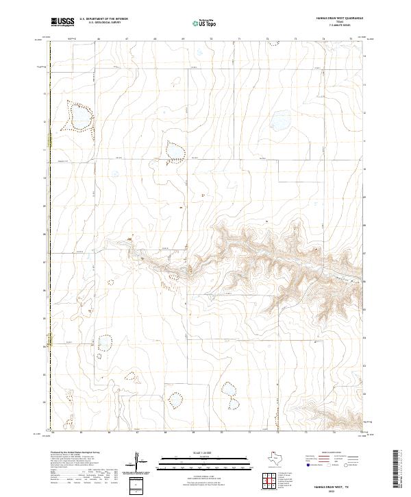 Hannas Draw West topographic map thumbnail