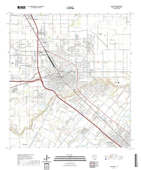 Harlingen topographic map thumbnail