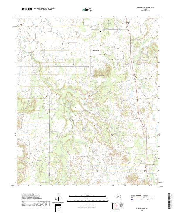 Harpersville 2022 topographic map thumbnail