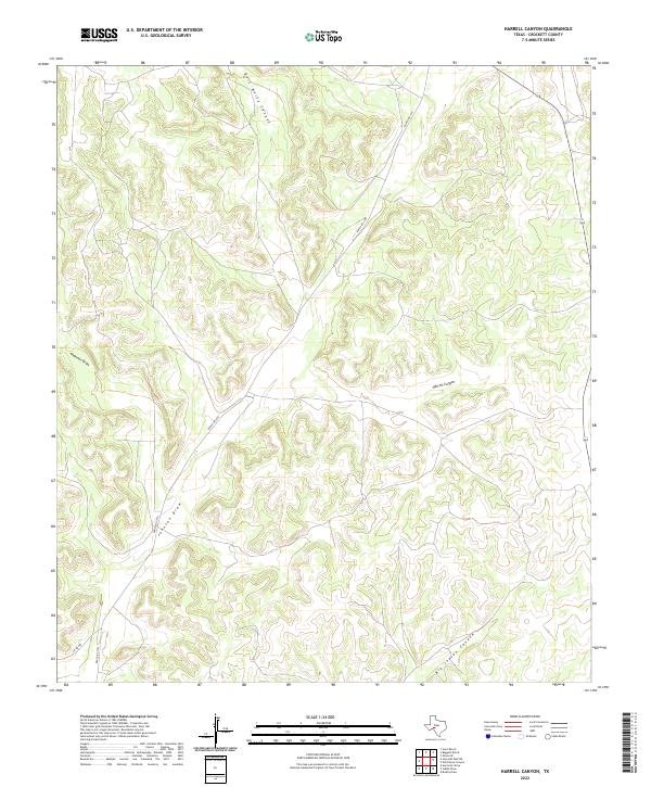 Harrell Canyon 2022 topographic map thumbnail