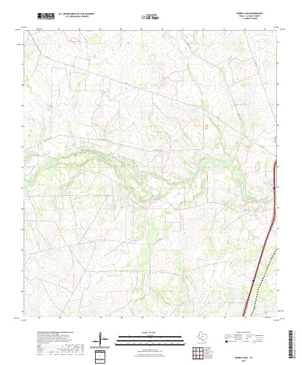Harris Lake topographic map thumbnail