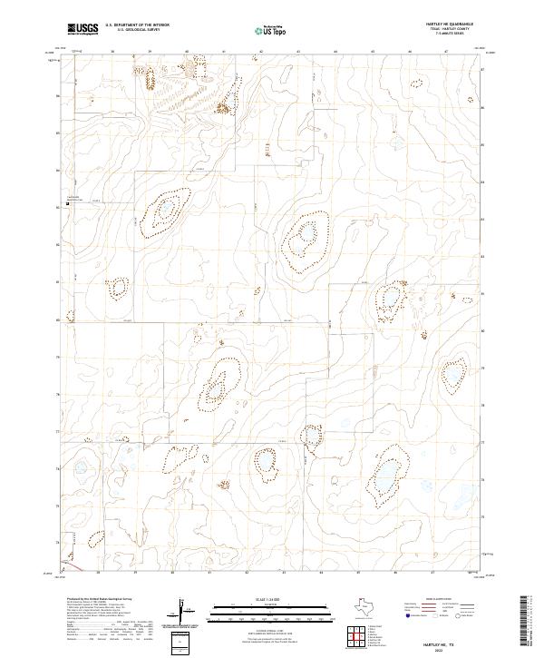Hartley NE topographic map thumbnail