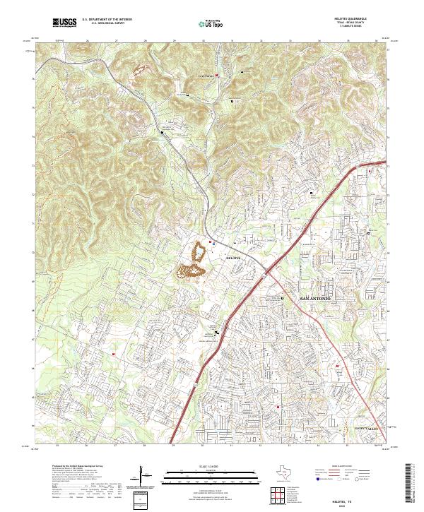 Helotes topographic map thumbnail