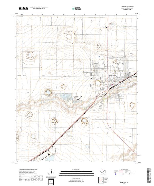 Hereford topographic map thumbnail