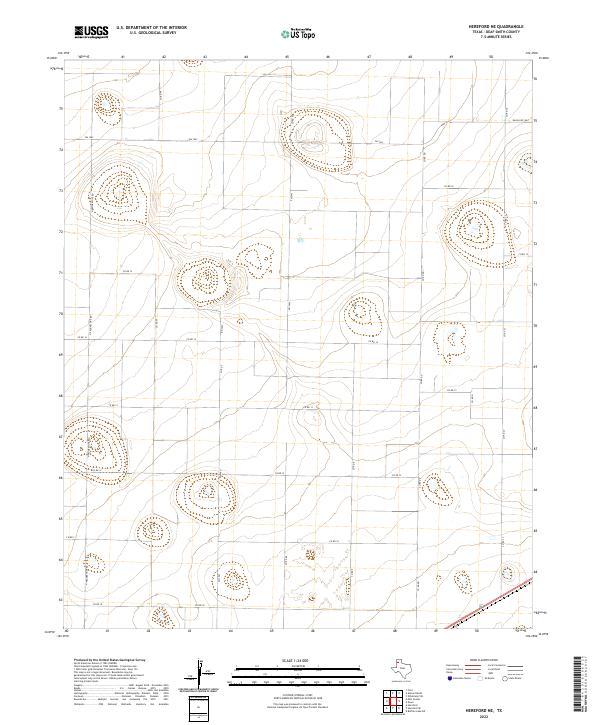 Hereford NE 2022 topographic map thumbnail