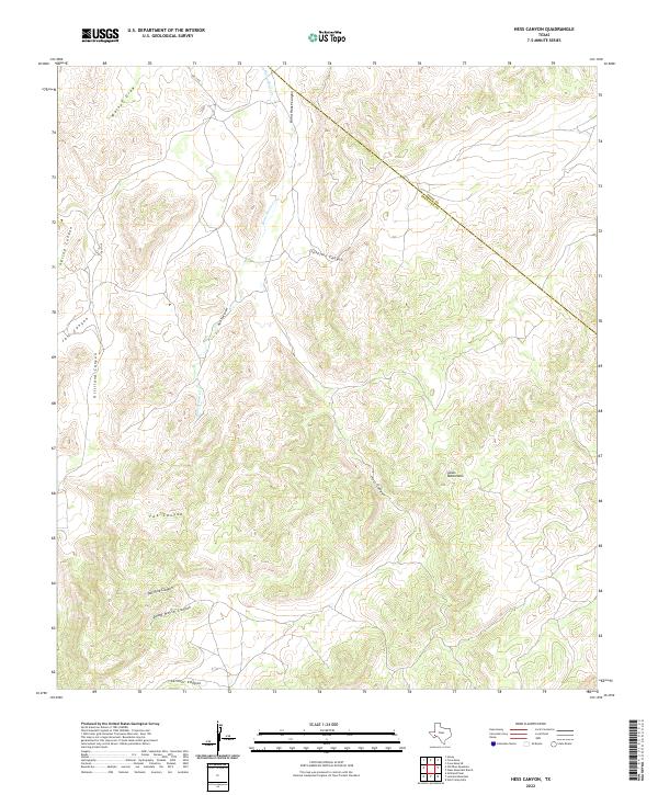 Hess Canyon 2022 topographic map thumbnail