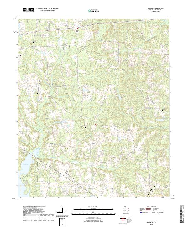 Hope Pond 2022 topographic map thumbnail