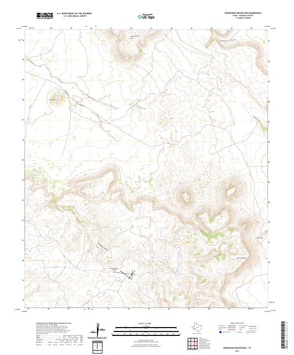 Horseshoe Mountains topographic map thumbnail