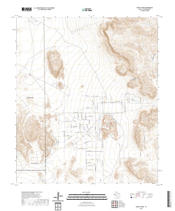 Hueco Tanks 2022 topographic map thumbnail