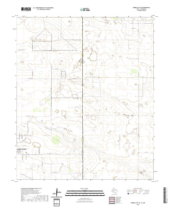 Humble City SE 2022 topographic map thumbnail