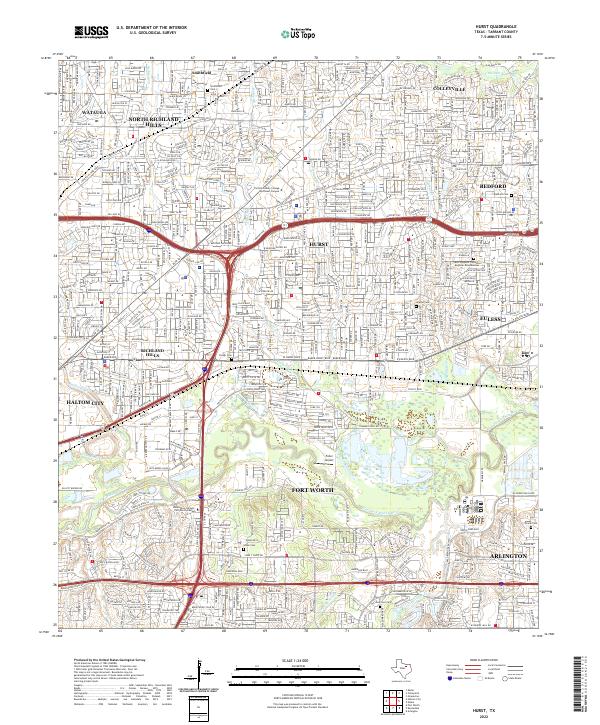 Hurst topographic map thumbnail