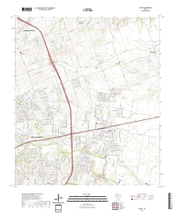 Hutto topographic map thumbnail