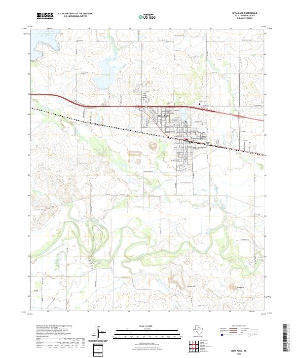 Iowa Park topographic map thumbnail