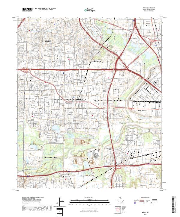 Irving topographic map thumbnail