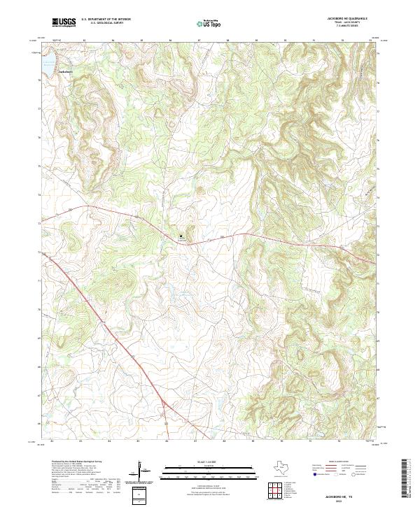Jacksboro NE topographic map thumbnail