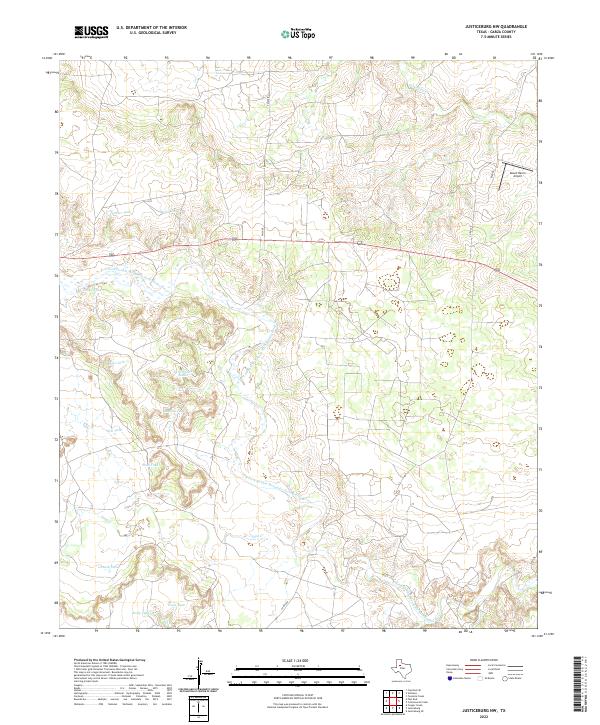 Justiceburg NW topographic map thumbnail