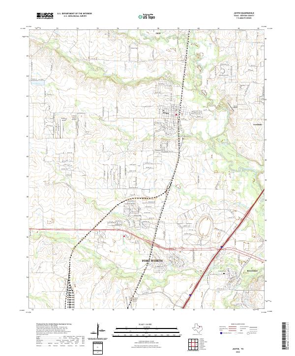 Justin topographic map thumbnail