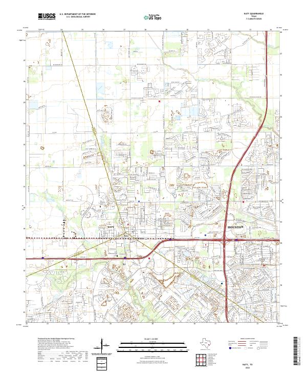 Katy topographic map thumbnail