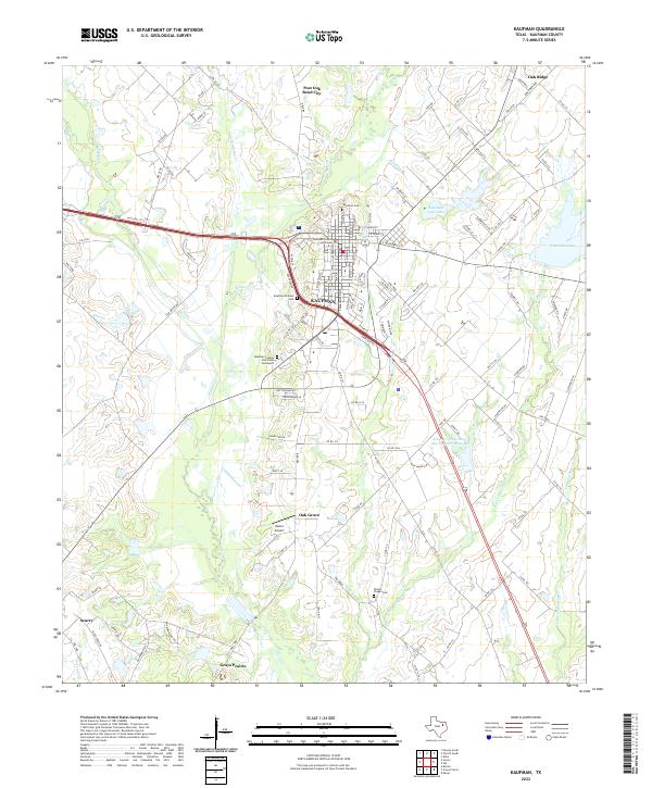 Kaufman topographic map thumbnail