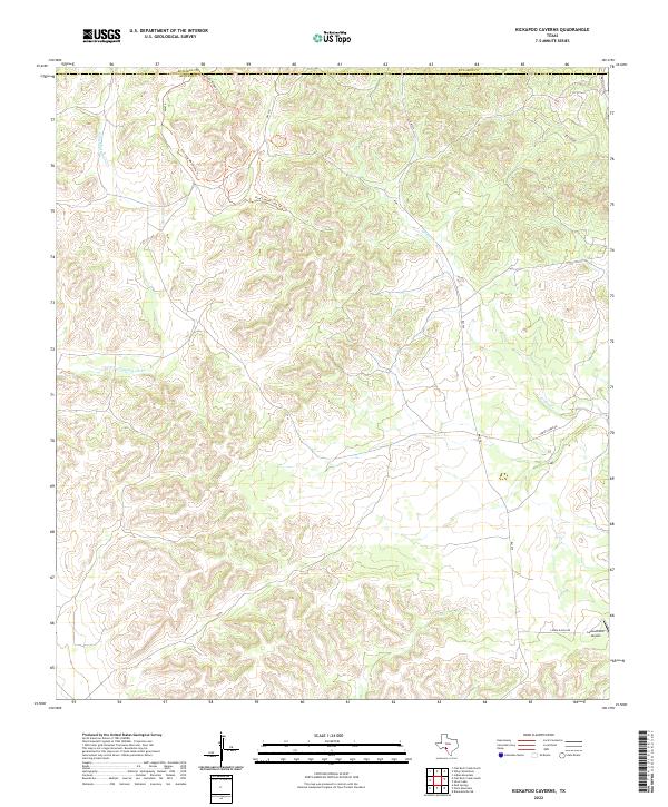 Kickapoo Caverns 2022 topographic map thumbnail