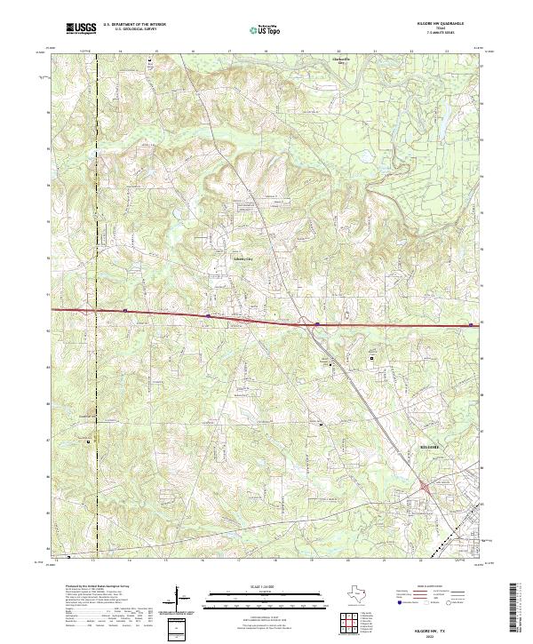 Kilgore NW topographic map thumbnail