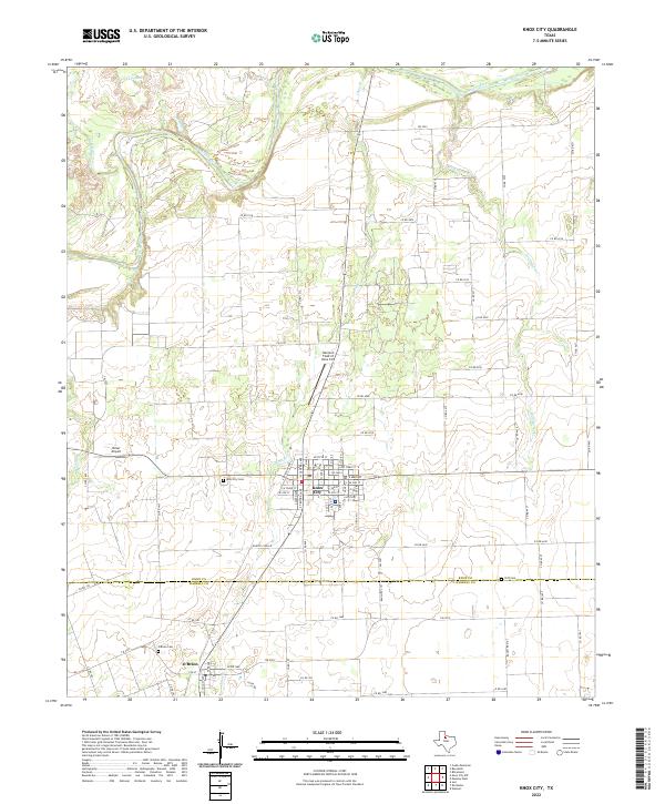 Knox City topographic map thumbnail