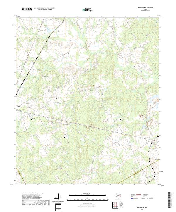 Kosse East 2022 topographic map thumbnail