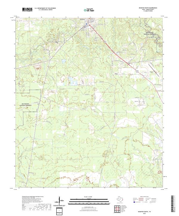 Kountze South topographic map thumbnail
