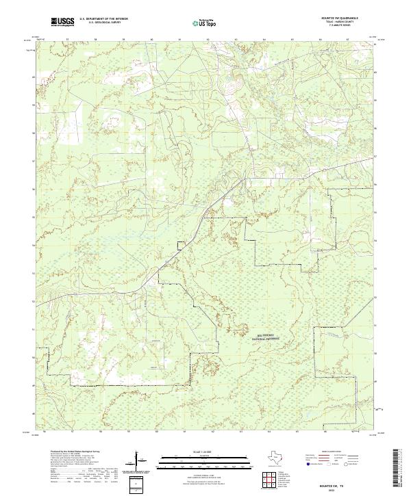 Kountze SW topographic map thumbnail