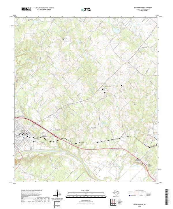 La Grange East 2022 topographic map thumbnail
