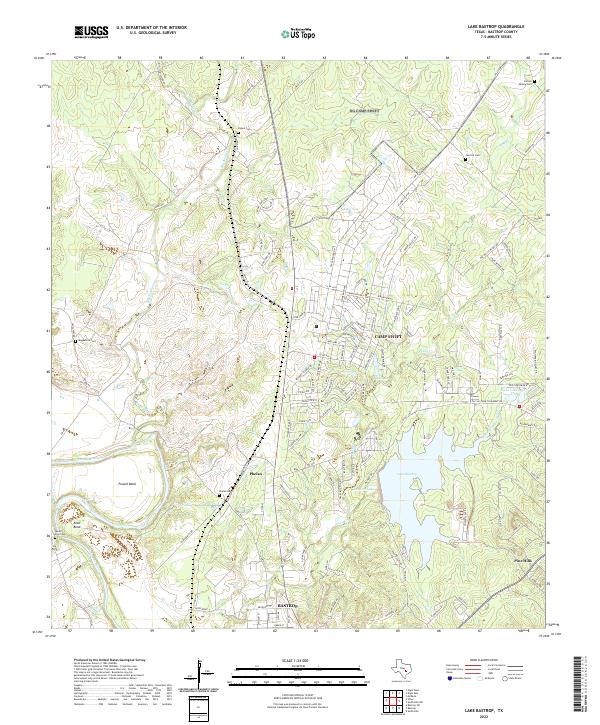 Lake Bastrop topographic map thumbnail