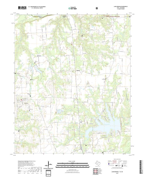 Lake Bonham topographic map thumbnail