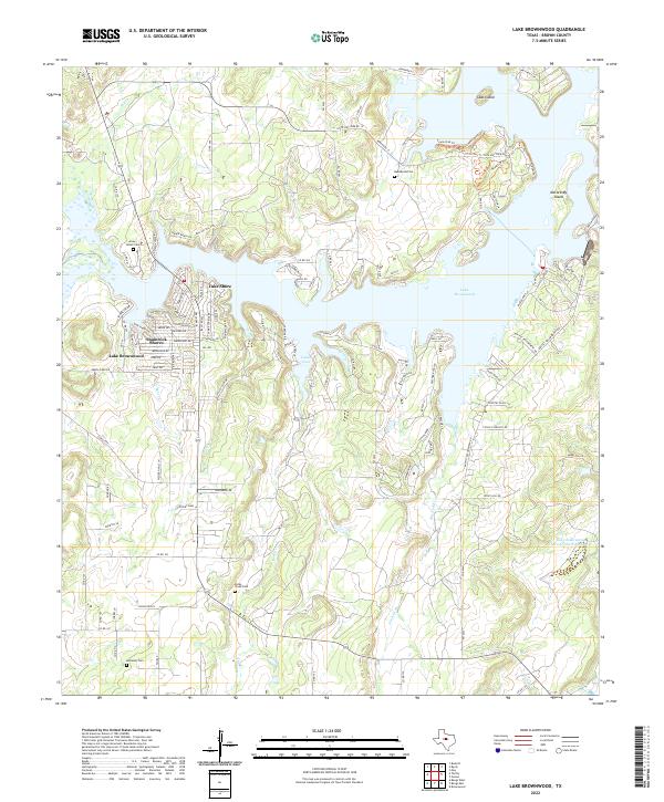 Lake Brownwood topographic map thumbnail