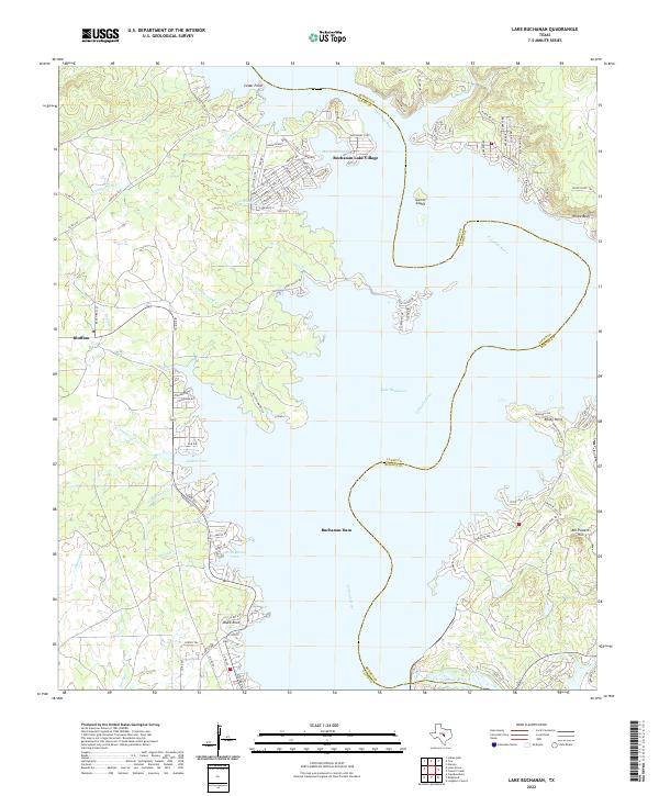 Lake Buchanan topographic map thumbnail