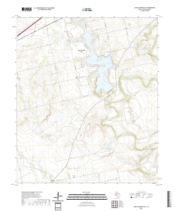 Lake Colorado City topographic map thumbnail