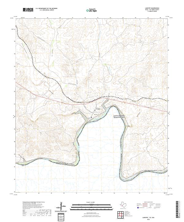 Langtry topographic map thumbnail