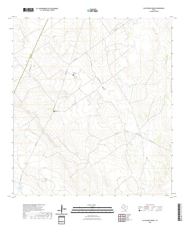Las Escobas Ranch topographic map thumbnail