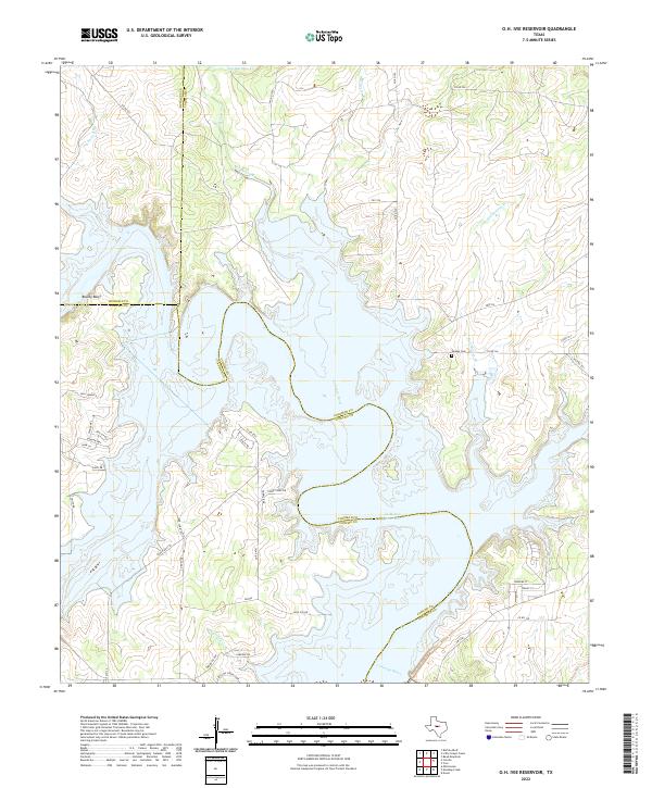 O.H. Ivie Reservoir topographic map thumbnail