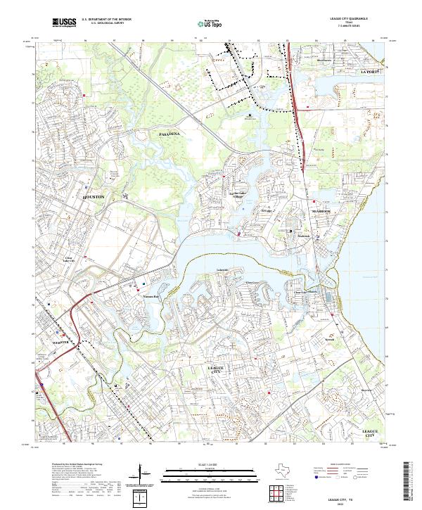 League City topographic map thumbnail