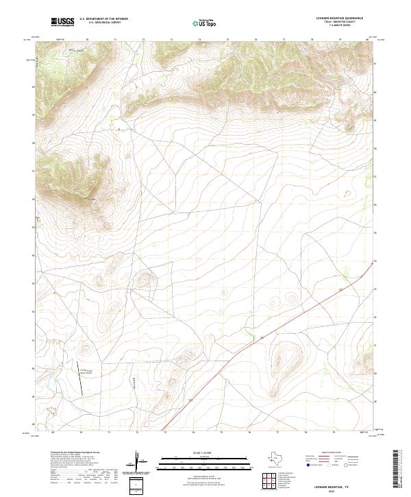 Leonard Mountain topographic map thumbnail